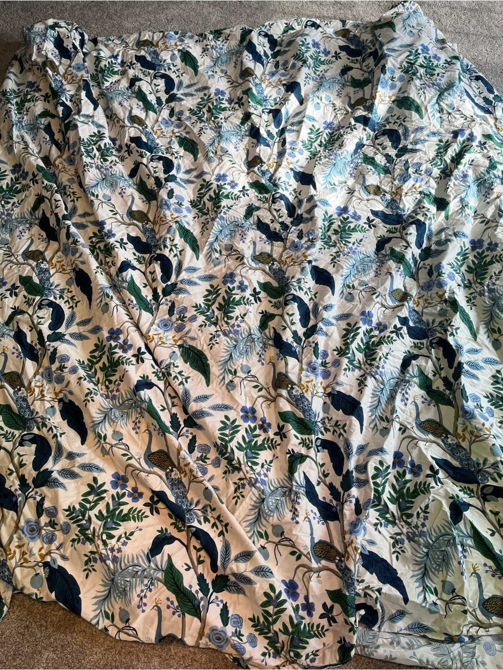 Rifle Paper Co. x The Company Store Peacock King Duvet Cover – Like New